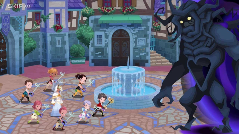 To the left: poor ensnared KH fans. “Please gib us waifu”. To the right, the Dark and Evil Square Enix. “No.”